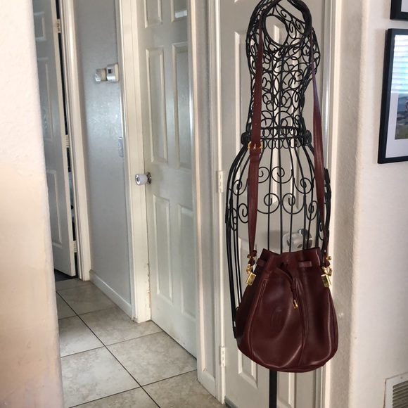 Vintage Cartier Leather draw string shoulder purse - Picture 8 of 16